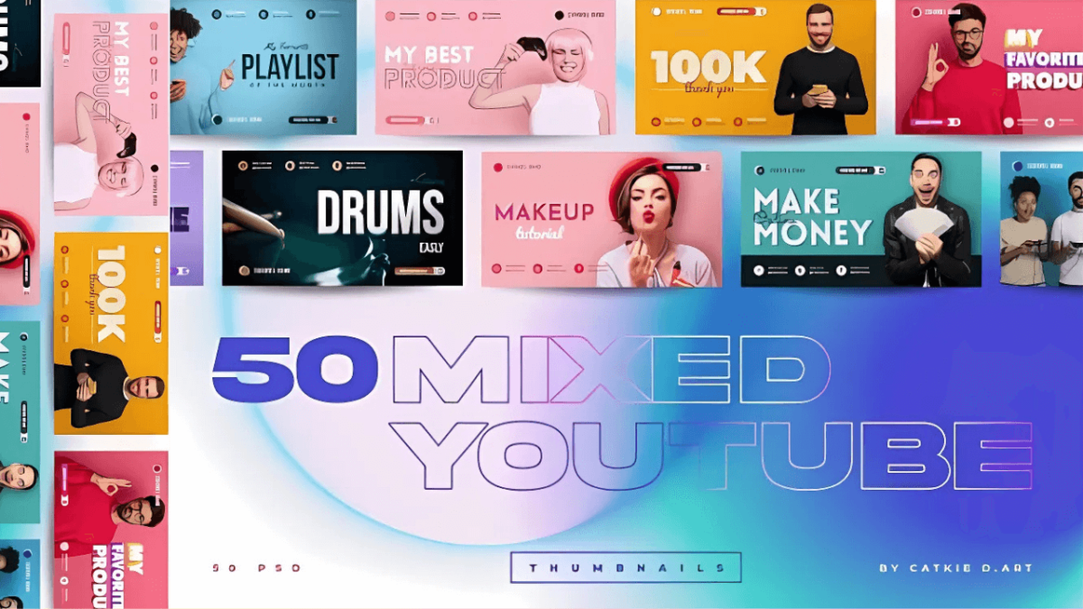 Get 50+ Free YouTube Thumbnail Templates (PSD Bundle) – Elevate Your Channel Instantly!